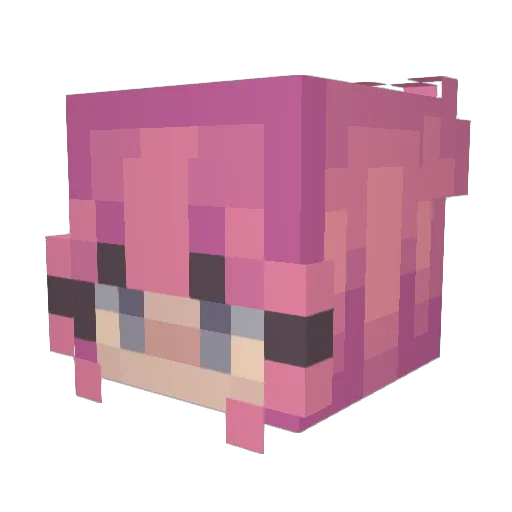 HerSaga Minecraft avatar head, 3D render