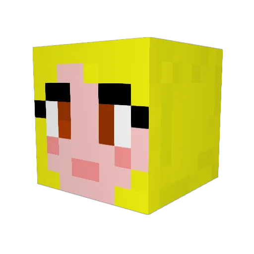 Heraane Minecraft avatar head, 3D render