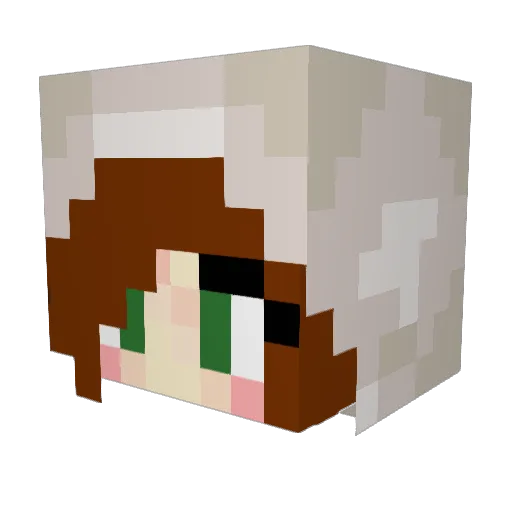 Herayia Minecraft avatar head, 3D render