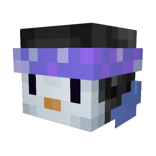 Herciox Minecraft avatar head, 3D render