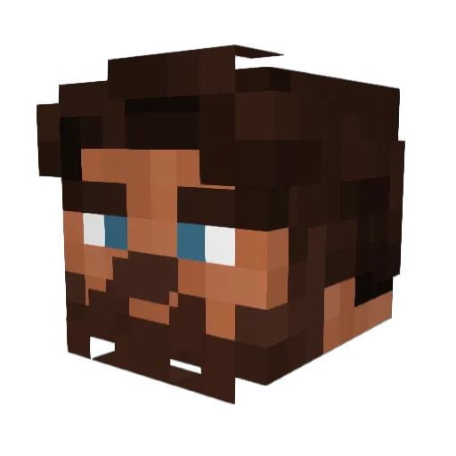 Hercule_poirot_ Minecraft avatar head, 3D render
