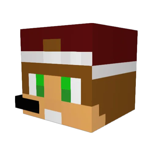 Herdel Minecraft avatar head, 3D render