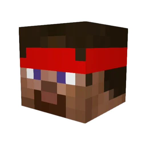 Herdran Minecraft avatar head, 3D render