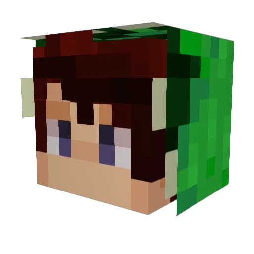 Herdy Minecraft avatar head, 3D render