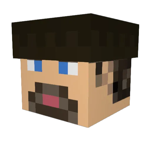 Herdyn Minecraft avatar head, 3D render