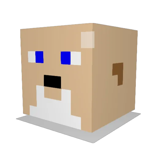 Heren8r Minecraft avatar head, 3D render