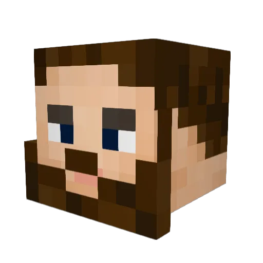 Heriton Minecraft avatar head, 3D render