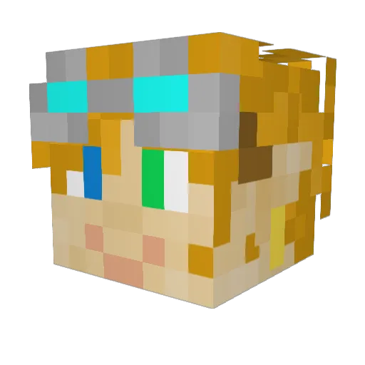 Hermamerf Minecraft avatar head, 3D render