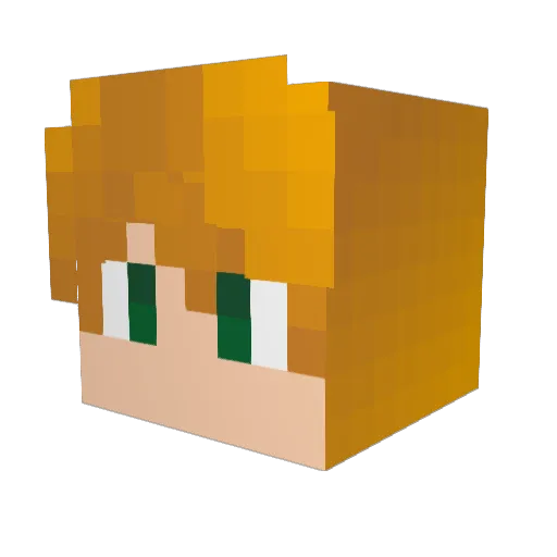 Hermann02 Minecraft avatar head, 3D render