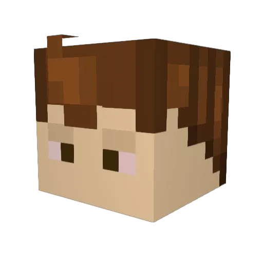 Hermeeet Minecraft avatar head, 3D render