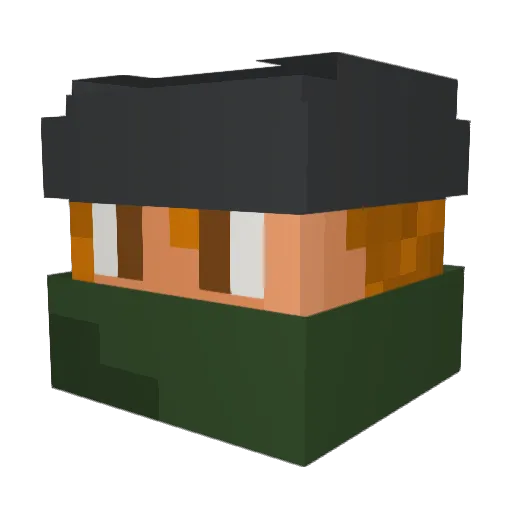 HermexGames Minecraft avatar head, 3D render