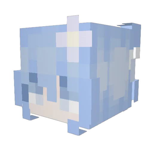 Hermin2 Minecraft avatar head, 3D render