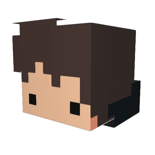 HermitShells Minecraft avatar head, 3D render