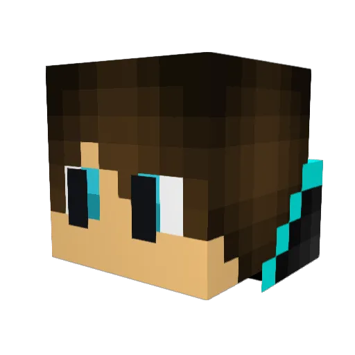 HernanCrafter Minecraft avatar head, 3D render