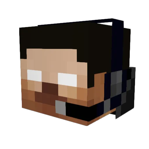 HeroBrineMEL Minecraft avatar head, 3D render