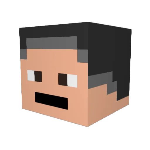 HeroFake Minecraft avatar head, 3D render