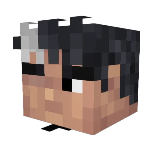 HeroFluff Minecraft avatar head, 3D render