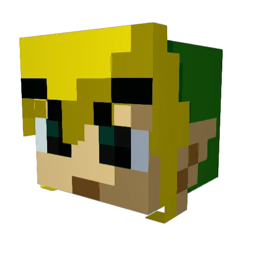 HeroLinkTriforce Minecraft avatar head, 3D render