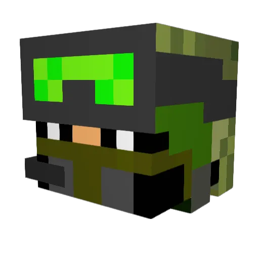 HeroPTPT Minecraft avatar head, 3D render