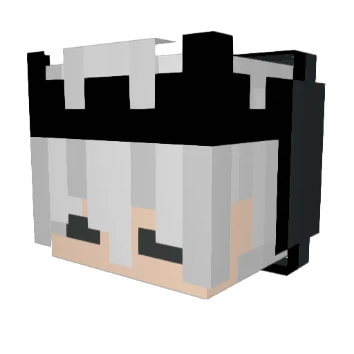 Hero_Crazy Minecraft avatar head, 3D render