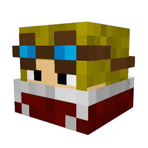 Hero_K Minecraft avatar head, 3D render