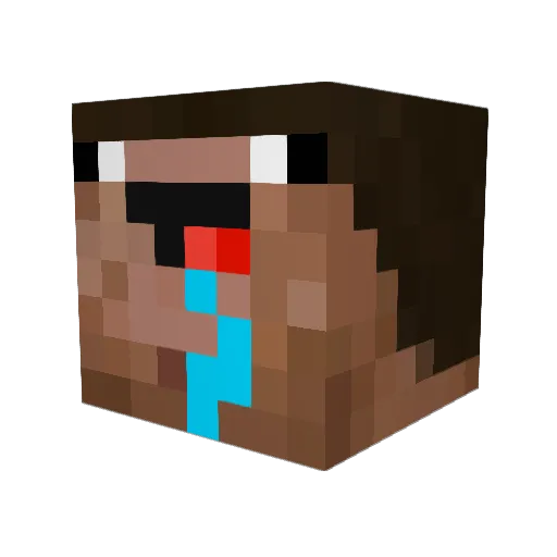 Herobinee Minecraft avatar head, 3D render