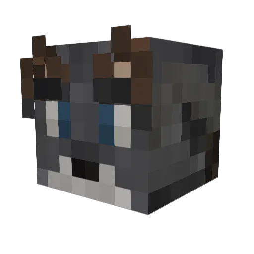HerobrineGames Minecraft avatar head, 3D render