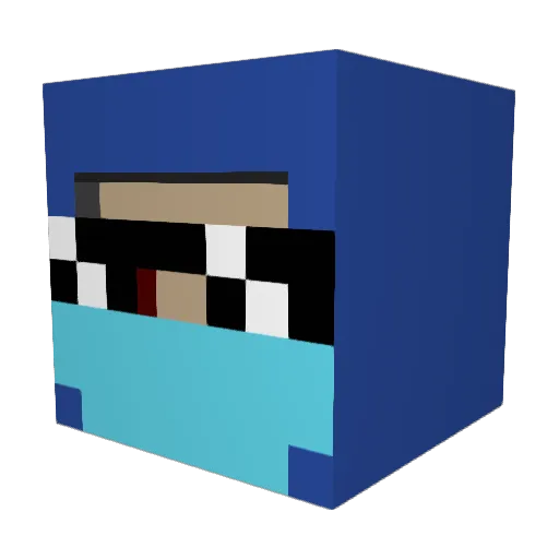 HerobrineIsFake Minecraft avatar head, 3D render