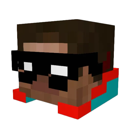 Herobrine_Gleb Minecraft avatar head, 3D render