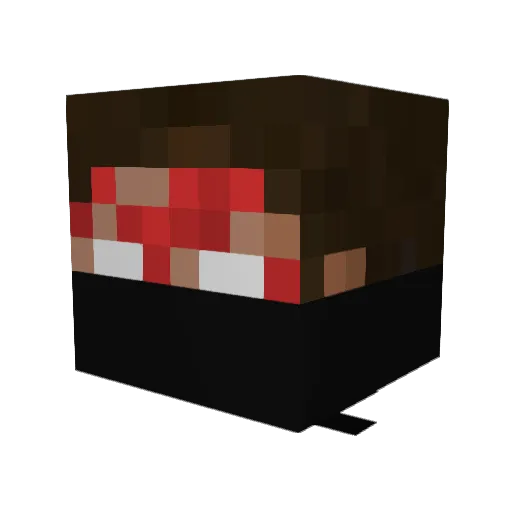 Herobrinenight Minecraft avatar head, 3D render