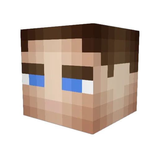 Herobrinewatch Minecraft avatar head, 3D render