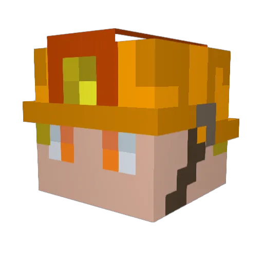 Herobytes Minecraft avatar head, 3D render