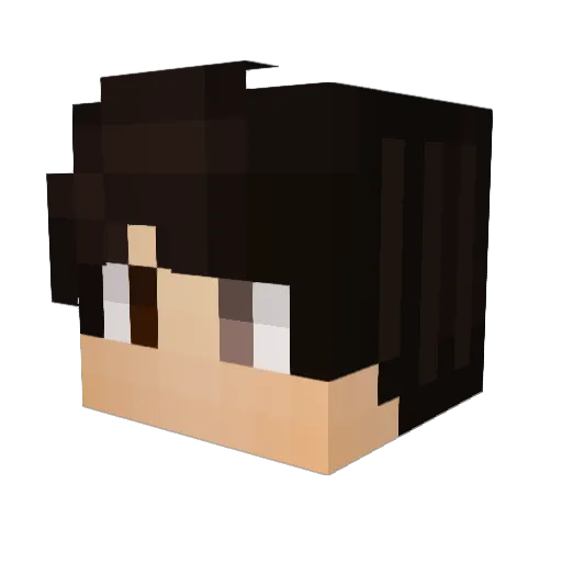 Herography Minecraft avatar head, 3D render