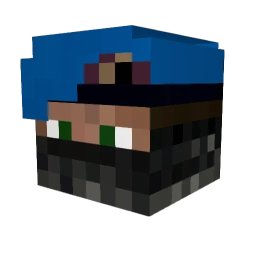 Heromay Minecraft avatar head, 3D render