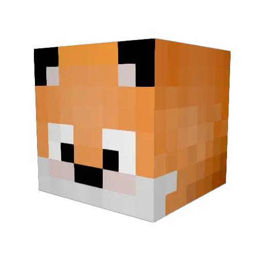 Heron Minecraft avatar head, 3D render