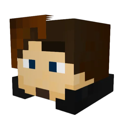 Heroox Minecraft avatar head, 3D render