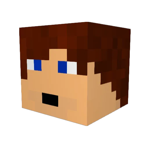 Heroya_ Minecraft avatar head, 3D render