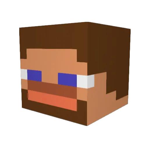 Herprb Minecraft avatar head, 3D render