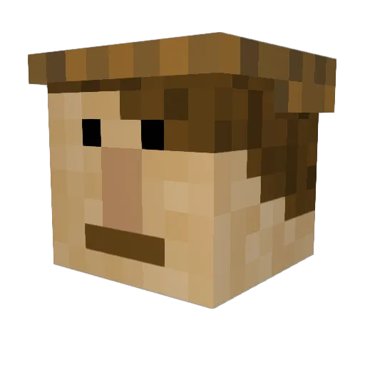 HerrPolty Minecraft avatar head, 3D render