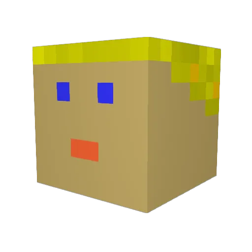 HerrTete Minecraft avatar head, 3D render