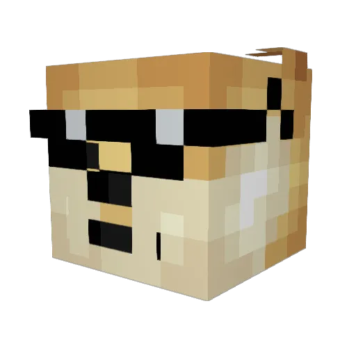 HerrTrustworthy Minecraft avatar head, 3D render