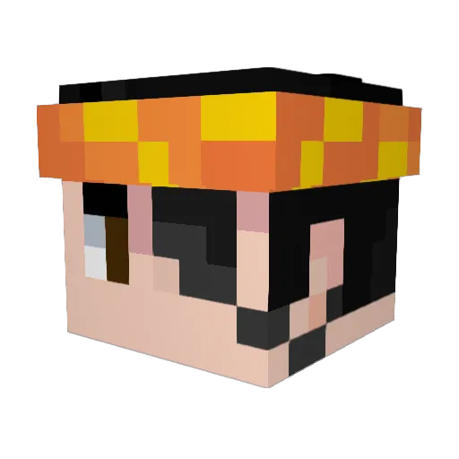 Hersh1 Minecraft avatar head, 3D render