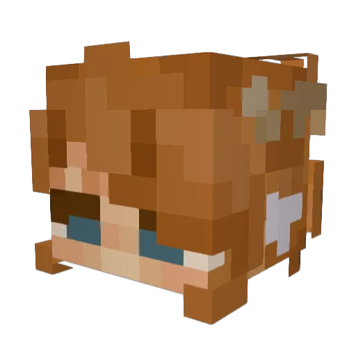 HertaPuppetN3 Minecraft avatar head, 3D render