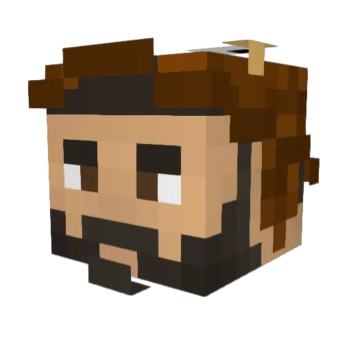 HertzDoesntIt Minecraft avatar head, 3D render