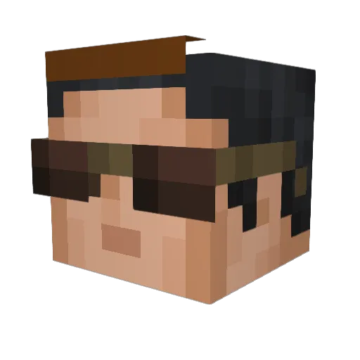 Herudi Minecraft avatar head, 3D render