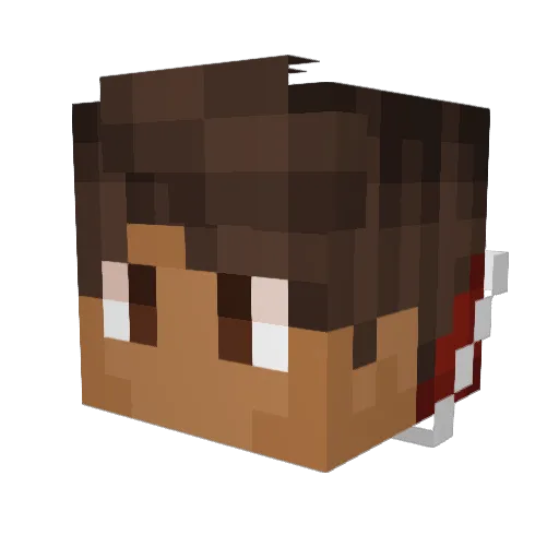Hesoid Minecraft avatar head, 3D render
