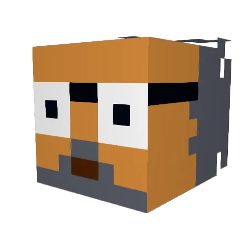 Hestekrok Minecraft avatar head, 3D render