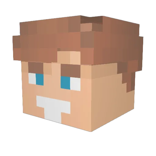 HetGameTV Minecraft avatar head, 3D render