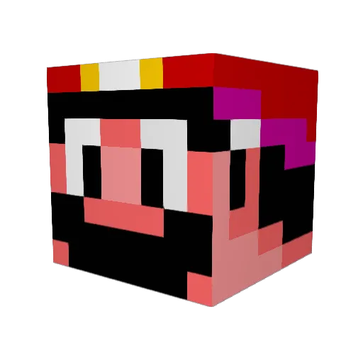 Hetate Minecraft avatar head, 3D render