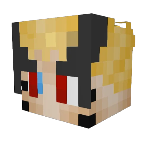 Hetored Minecraft avatar head, 3D render